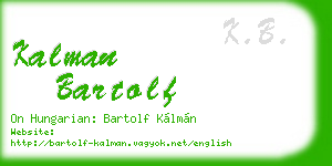 kalman bartolf business card